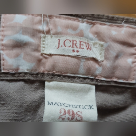J Crew Womens Matchstick Corduroy Pants 28S Waist 33 Inseam Tan Skinny Leg Pants - Picture 5 of 7